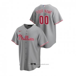 Maglia Baseball Uomo Philadelphia Phillies Personalizzate Replica Road Grigio