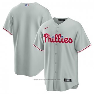 Maglia Baseball Uomo Philadelphia Phillies Road Replica Grigio