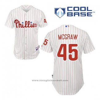 Maglia Baseball Uomo Philadelphia Phillies Tug Mcgraw 45 Bianco Home Cool Base