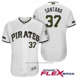 Maglia Baseball Uomo Pittsburgh Pirates Edgar Santana Bianco 2018 Home Alternato Flex Base