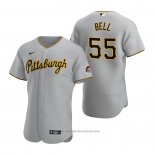 Maglia Baseball Uomo Pittsburgh Pirates Josh Bell Autentico Road Grigio