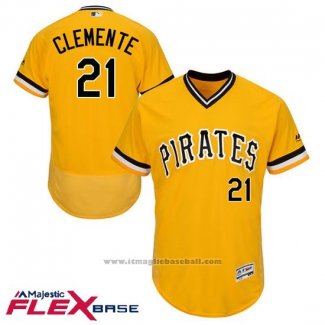 Maglia Baseball Uomo Pittsburgh Pirates Roberto Clemente Autentico Collection Or Flex Base