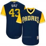 Maglia Baseball Uomo San Diego Padres 2017 Little League World Series Miguel Diaz Blu