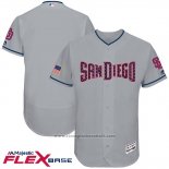 Maglia Baseball Uomo San Diego Padres 2017 Stelle e Strisce Grigio Flex Base
