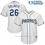 Maglia Baseball Uomo San Diego Padres 26 Yangervis Solarte Bianco 2017 Cool Base