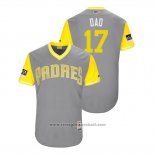 Maglia Baseball Uomo San Diego Padres A.j. Ellis 2018 LLWS Players Weekend Dad Grigio