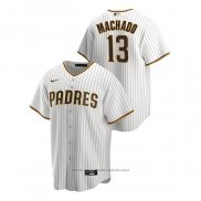 Maglia Baseball Uomo San Diego Padres Manny Machado Replica Home Bianco Marrone