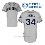 Maglia Baseball Uomo San Diego Padres Rollie Fingers 34 Grigio Cool Base