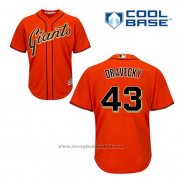 Maglia Baseball Uomo San Francisco Giants Dave Dravecky 43 Arancione Alternato Cool Base