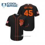 Maglia Baseball Uomo San Francisco Giants Derek Holland Cool Base Allenamento Primaverile 2019 Nero