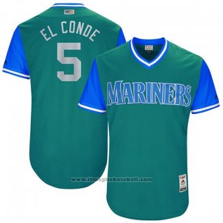 Maglia Baseball Uomo Seattle Mariners 2017 Little League World Series Guillermo Herojoia Verde