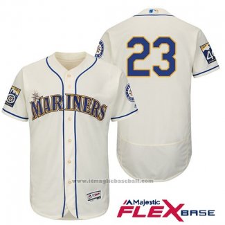 Maglia Baseball Uomo Seattle Mariners 23 Nelson Cruz Crema 2017 Flex Base