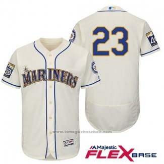 Maglia Baseball Uomo Seattle Mariners 23 Nelson Cruz Crema 2017 Flex Base