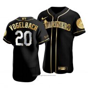 Maglia Baseball Uomo Seattle Mariners Daniel Vogelbach Golden Edition Autentico Nero