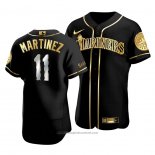 Maglia Baseball Uomo Seattle Mariners Edgar Martinez Golden Edition Autentico Nero