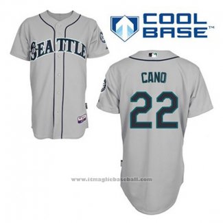 Maglia Baseball Uomo Seattle Mariners Robinson Cano 22 Grigio Cool Base