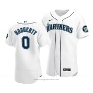 Maglia Baseball Uomo Seattle Mariners Sam Haggerty Autentico Primera Bianco