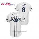 Maglia Baseball Uomo Tampa Bay Rays Brandon Lowe 2019 Postseason Flex Base Bianco