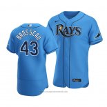 Maglia Baseball Uomo Tampa Bay Rays Mike Brosseau Alternato Autentico 2020 Blu