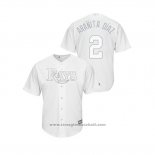 Maglia Baseball Uomo Tampa Bay Rays Yandy Diaz 2019 Players Weekend Replica Bianco