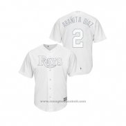 Maglia Baseball Uomo Tampa Bay Rays Yandy Diaz 2019 Players Weekend Replica Bianco