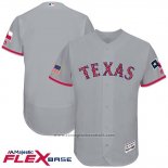 Maglia Baseball Uomo Texas Rangers 2017 Stelle e Strisce Grigio Flex Base