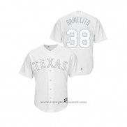 Maglia Baseball Uomo Texas Rangers Danny Santana 2019 Players Weekend Replica Bianco