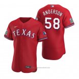 Maglia Baseball Uomo Texas Rangers Drew Anderson Autentico Alternato Rosso