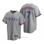 Maglia Baseball Uomo Texas Rangers Ivan Rodriguez Replica Road Grigio