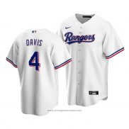 Maglia Baseball Uomo Texas Rangers Khris Davis Replica Home Bianco