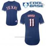 Maglia Baseball Uomo Texas Rangers Yu Darvish 11 Blu Alternato Cool Base