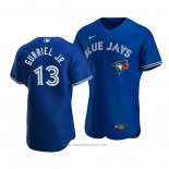 Maglia Baseball Uomo Toronto Blue Jays Lourdes Gurriel Jr. Autentico Alternato Blu2