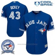 Maglia Baseball Uomo Toronto Blue Jays R A Dickey 43 Cool Base Blu
