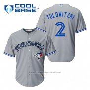 Maglia Baseball Uomo Toronto Blue Jays Troy Tulowitzki 2 Grigio Cool Base