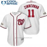 Maglia Baseball Uomo Washington Nationals 2017 Postseason Ryan Zimmerman Bianco Cool Base