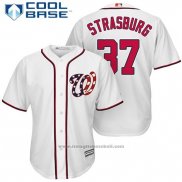 Maglia Baseball Uomo Washington Nationals 37 Stephen Strasburg Bianco 2017 Cool Base