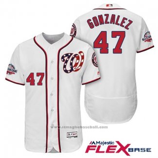 Maglia Baseball Uomo Washington Nationals Gio Gonzalez Bianco 2018 All Star Home Alternato Flex Base