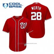 Maglia Baseball Uomo Washington Nationals Jayson Werth 28 Rosso Alternato Cool Base