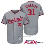 Maglia Baseball Uomo Washington Nationals Max Scherzer Grigio 2018 All Star Flex Base