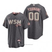 Maglia Baseball Uomo Washington Nationals Personalizzate Grigio 2022 City Connect Replica