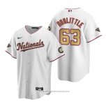 Maglia Baseball Uomo Washington Nationals Sean Doolittle Gold-Trimmed Championship Replica Bianco