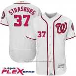 Maglia Baseball Uomo Washington Nationals Stephen Strasburg 37 Bianco Flex Base Autentico Collection Giocatore