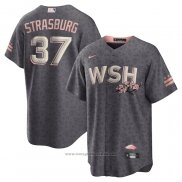 Maglia Baseball Uomo Washington Nationals Stephen Strasburg City Connect Replica Grigio