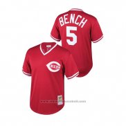 Maglia Baseball Bambino Cincinnati Reds Johnny Bench Cooperstown Collection Mesh Batting Practice Rosso
