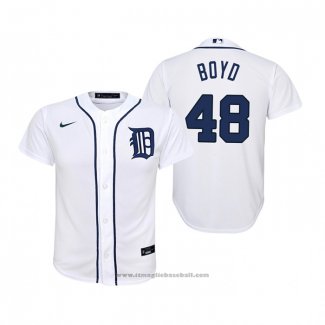 Maglia Baseball Bambino Detroit Tigers Matthew Boyd Replica Primera Bianco