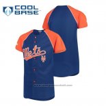 Maglia Baseball Bambino New York Mets Personalizzate Stitches Blu Arancione