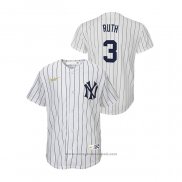 Maglia Baseball Bambino New York Yankees Babe Ruth Cooperstown Collection Home Bianco