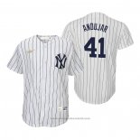 Maglia Baseball Bambino New York Yankees Miguel Andujar Cooperstown Collection Primera Bianco