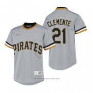 Maglia Baseball Bambino Pittsburgh Pirates Roberto Clemente Cooperstown Collection Road Grigio