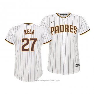 Maglia Baseball Bambino San Diego Padres Keone Kela Replica Home Bianco